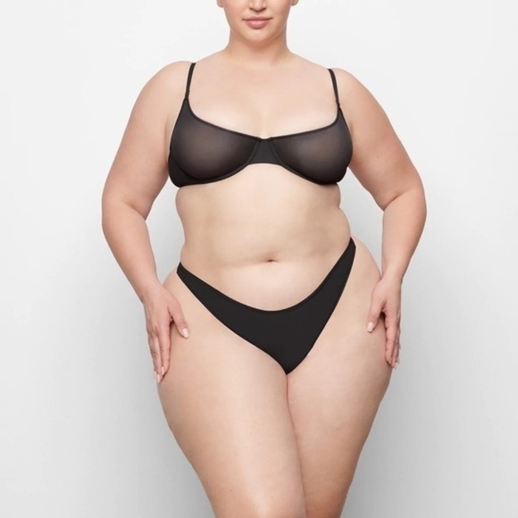 SKIMS Other - SKIMS Jelly Sheer Dipped Thong | Onyx 2X